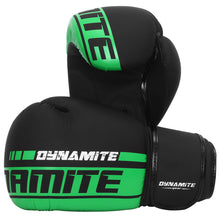 Load image into Gallery viewer, Dynamite Kickboxing Boxing Gloves - Black/Green - 14 OZ
