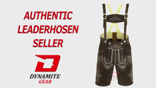 Load and play video in Gallery viewer, Dynamite Lederhosen Antique Real Leather Mens Shorts DG-1001CFW
